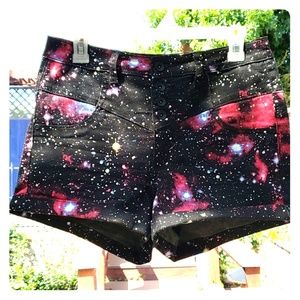 Hot topic blackheart high waist galaxy shorts